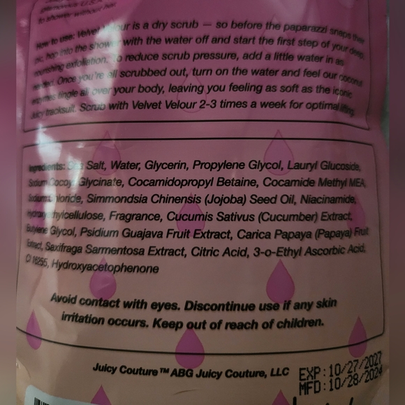 Juicy Couture® Velvet Velour Body Scrub by Dew of the Gods & Juicy Couture - Picture 4 of 5